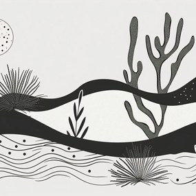 Poszter 20x20cm Kert az éjszakában