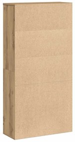 kézműves tölgy színű szerelt fa könyvespolc 60x24x120 cm