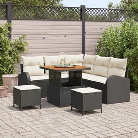 Kerti Kanapé Szett párnával 8 pcs Fekete, Krém 80 x 80 x 71 cm