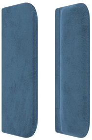 sötétkék bársony fejtámla 103x16x78/88 cm