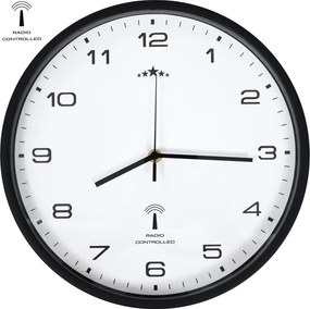 vidaXL fehér és fekete rádióvezérelt falióra kvarcszerkezettel 31 cm