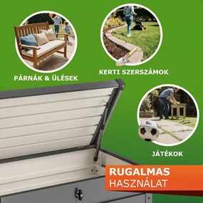 METALBOX fém tárolódoboz, 385L, 120×62×63cm, antracit Gardebruk