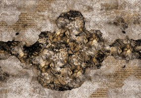 Fotótapéta Beton levelek vakolat minták beton virágok +ragasztó ajándék 416 x 254