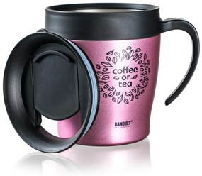 Banquet TAZZA 330 ml utazó termosz, rózsaszín