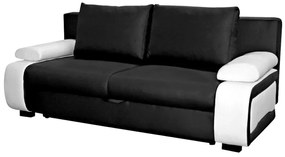 Ines (textilbőr) kanapé, fekete - fehér