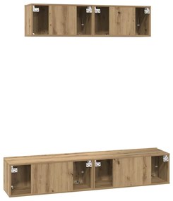 TV Szekrény Szett 4 pcs kézműves tölgy Közepes 80 x 30 x 30 cm
