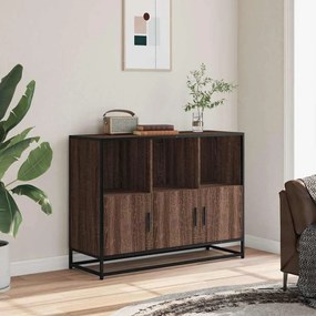 barna tölgyszínű szerelt fa tálalószekrény 100x35x76 cm