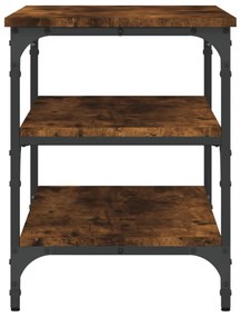 füstös tölgy színű szerelt fa cipőtároló pad 70 x 38,5 x 49 cm