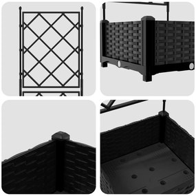 Kerti Ültetőtrellis Fekete 40x40x125,5 cm