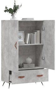 betonszürke szerelt fa magasszekrény 69,5 x 31 x 115 cm