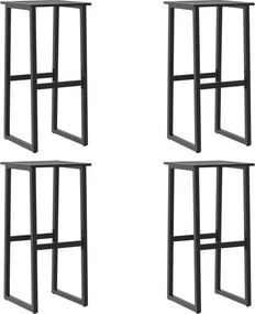 vidaXL 4 db fekete porszórt acél bárszék 38 x 38 x 80 cm