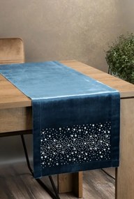 Royal2 bársony asztali futó Kék 35x140 cm