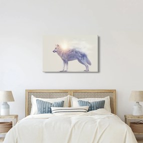 Kép - Vad tájakat tükröző sarkvidéki farkas (90x60 cm)