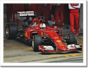 Poszterek keretben 40x30 Sebastian Vettel F1 Bolid