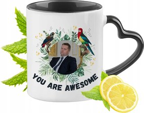 Fekete Pis Bögre Fekete Szív Alakú Füllel Ajándék Nyomtatott