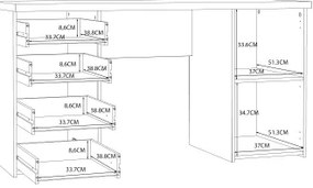 Íróasztal ARENO barna/grafit