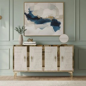 Tuna 120 - White, Travertine, Gold