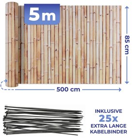 Világosbarna műanyag belátásgátló erkélyre 500x85 cm – Maximex