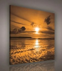 Vászonkép 80x80 Arany naplemente a tengerparton Realisztikus tájkép