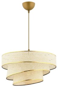 COUPER kábeles függőlámpa 1xE27/60W/230V krémszínű/arany