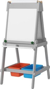 AIYAPLAY 3 az 1-ben gyerek tábla, kétoldalas gyerek rajztábla krétával, fehértáblával, radírral, rajzpapírral és tárolódobozokkal, 3-8 éves gyerekekne