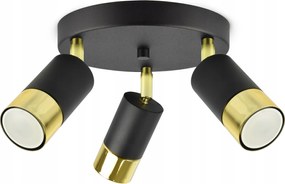 Mennyezeti lámpa Spot cső fém fekete arany GU10
