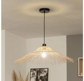 Brilagi - CERIA BOHO LED csillár zsinóron 1xE27/40W/230V átm. 70 cm bambusz