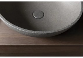 Sapho - TURF ráültethető mosdó, átmérő 44 cm, beton/fekete gránit