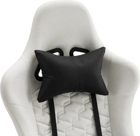 Irodai/gamer szék, fehér/fekete, teherbírás 150 kg, PAPIBAS