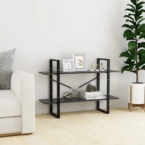 kétszintes szürke szerelt fa könyvszekrény 100 x 30 x 70 cm