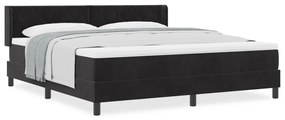 Boxspring Ágy MATRAC-kal Fekete 180x200 cm Bársony