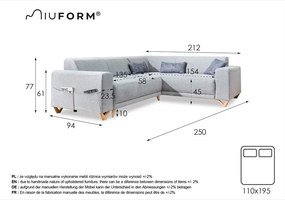 Világosszürke kinyitható-tárolóhelyes sarokkanapé (jobb oldali-L alakú) Classy Sophie – Miuform