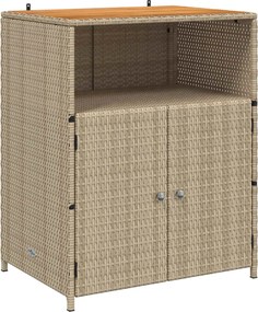 vidaXL Cabinet ajtóval Bézs 70 x 50 x 87 cm Poliészter és Roly Rattan