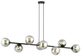 Csillár zsinóron ROSSI 8xE14/10W/230V fekete/szürke