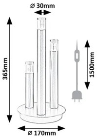 Rabalux 74365 - Asztali lámpa RAMIRA 3xG9/5W/230V fekete