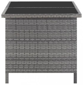 5 részes szürke kültéri polyrattan étkezőgarnitúra párnákkal