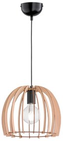 Pendant Wood bézs fa-fém függőlámpa, magasság 150 cm - Trio