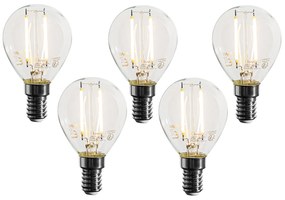 5 darabos E14 szabályozható LED izzó P45 átlátszó 3W 250 lm 2700K