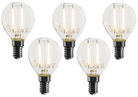 5 darabos E14 dimmelhető LED izzókészlet P45 átlátszó 3W 250 lm 2700K