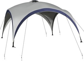 Outsunny Kerti Sátor Kert Színpad Party Sátor Napvédelem Időjárásálló Fém Oszlop + Poliészter Krémfehér + Kék 4 x 4 x 2,5 m | Aosom