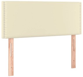 krémszínű műbőr rugós ágy matraccal 100 x 200 cm
