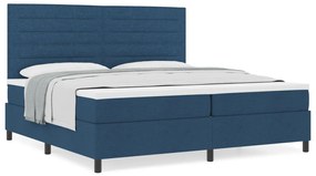 Box Spring Ágy Matraccal Kék 200x200 cm Szövet