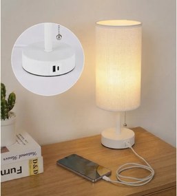BRILAGI - USB-portos asztali lámpa TABLON 1xE27/25W/230V fehér