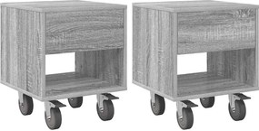 vidaXL Éjjeli asztal 2 pcs Szürke Sonoma 40,5 x 40 x 48 cm Faanyag