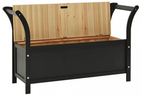fekete tömör fenyőfa pad 107 x 45 x 75,5 cm