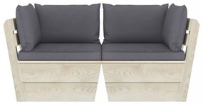 kétszemélyes lucfenyő kerti raklapkanapé párnákkal