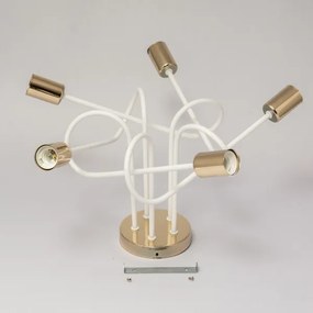 Felületre szerelhető OXFORD csillár 5xE27/15W/230V, arany/fehér