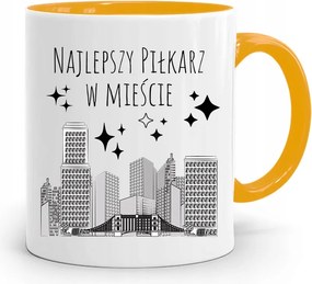 Sárga Bögre Labdarúgóknak A Legjobb A Városban fényképes nyomattal