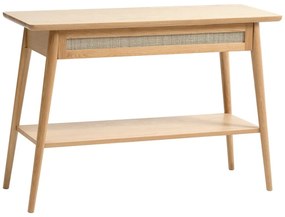 Natúr színű konzolasztal tölgyfa dekoros asztallappal 40x110 cm Barrali – Unique Furniture