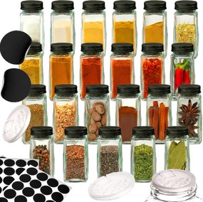 Fűszertartók Befőttes üvegek 24db Befőttes üvegek Fűszertartó rendszerező Matricák